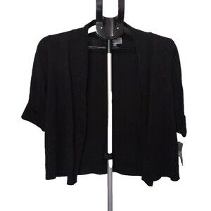 JM Collection Deep Black Open Front Cardigan NEW Size Small $49.50